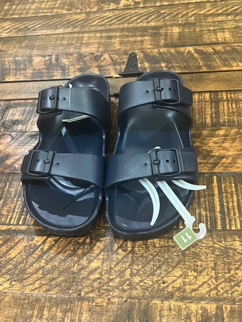Goodfellow & Co Navy Double-Buckle Slide Sandals